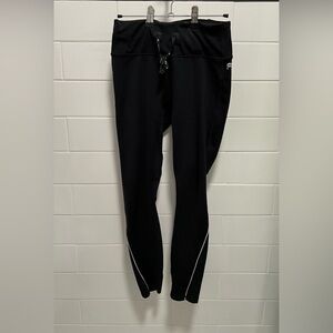 Fabletics Black Leggings with White piping perforated Accents